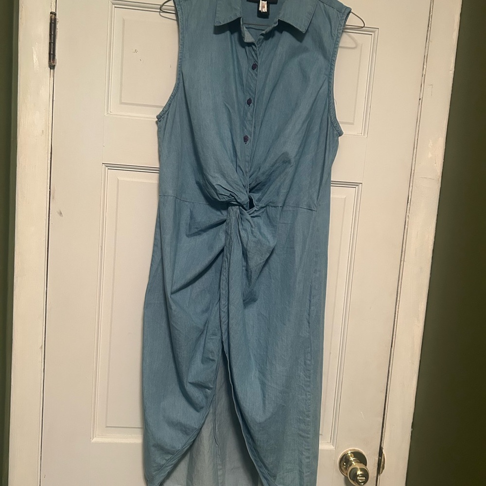 Ashley Stewart Denim Sleeveless  Tunic Top
